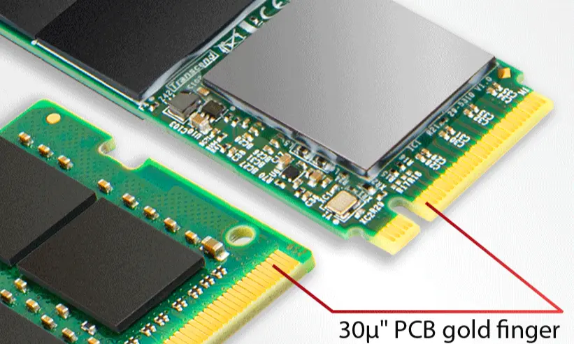 What are the key dimensions for a PCB edge connector?